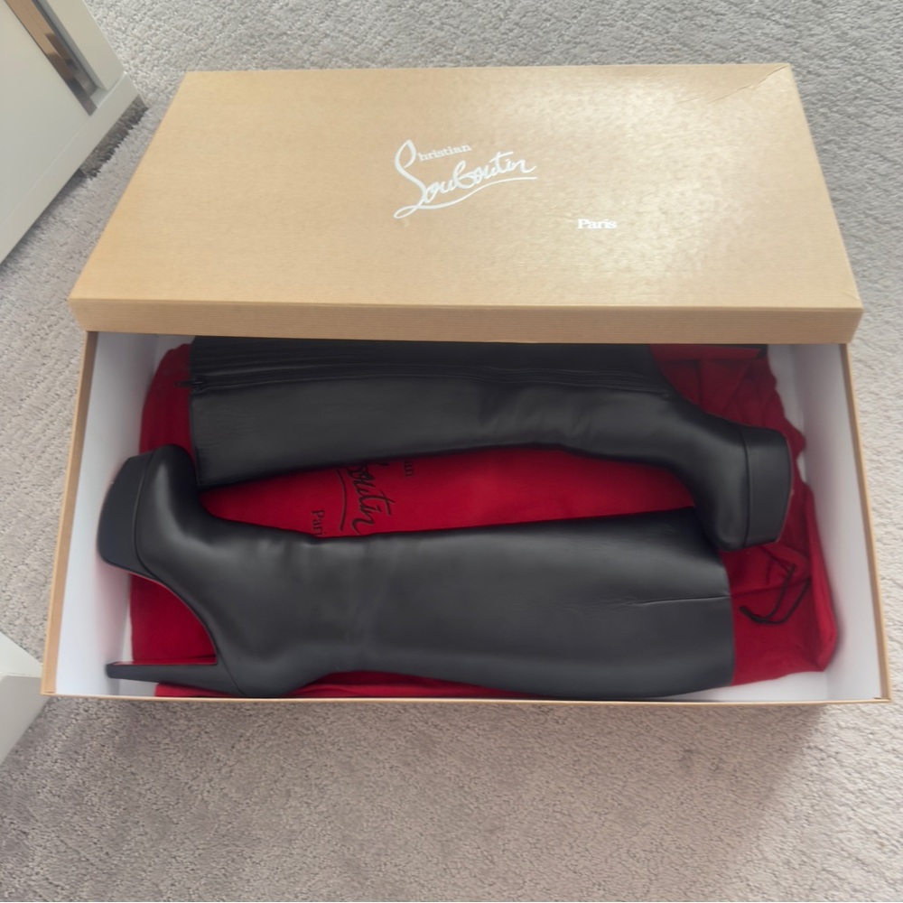 Christian Louboutin Black Knee-High Boots